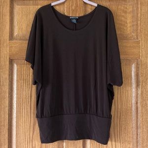 Sixteen Stretch Brown Stretchy Top 3X